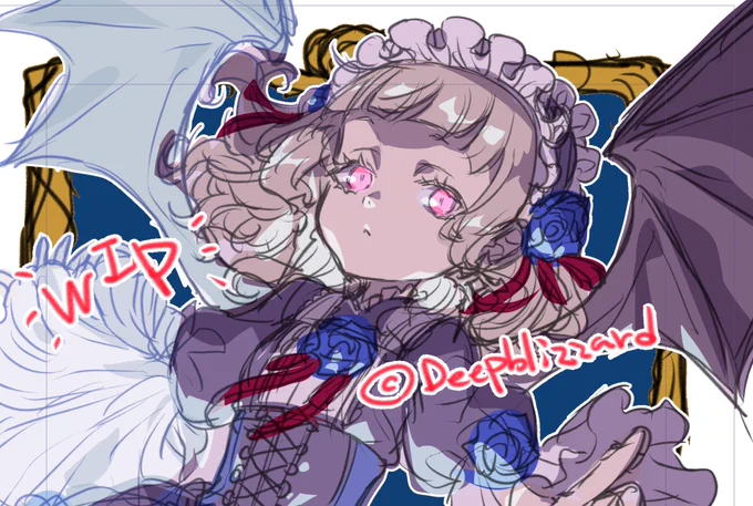 ゴスロリヴァンパイアというド王道キャラを描きたい魔王のラフができるまで