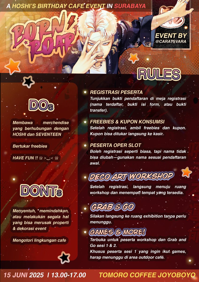 caratsvara's tweet photo. 𝐫𝐞𝐦𝐢𝐧𝐝𝐞𝐫 𝐟𝐨𝐫 𝐚𝐥𝐥 𝐩𝐚𝐫𝐭𝐢𝐜𝐢𝐩𝐚𝐧𝐭𝐬 
: make the most of the event by keeping these simple RULES in mind! 💥
 respect the space, spread good vibes, and let the tiger roar with joy 🐯✨

#ROAR_WITH_HOSHI #호시 #ホシ #HOSHI https://t.co/bAJbe3kcbj