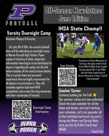 Plano Reaper Football (@planoreaper) on Twitter photo June Newsletter. In May, the Class of 2025 walked the stage and we congratulated football’s Tristan Meszaros for taking 4th place in the 100m IHSA 2A State Finals! 🟣⚪️ @PlanoReapersAD <a href="/PHSSportBooster/">Plano Sports Boosters</a> <a href="/PlanoCUSD88/">Plano C.U.S.D. #88</a> June Newsletter. In May, the Class of 2025 walked the stage and we congratulated football’s Tristan Meszaros for taking 4th place in the 100m IHSA 2A State Finals! 🟣⚪️ @PlanoReapersAD <a href="/PHSSportBooster/">Plano Sports Boosters</a> <a href="/PlanoCUSD88/">Plano C.U.S.D. #88</a>