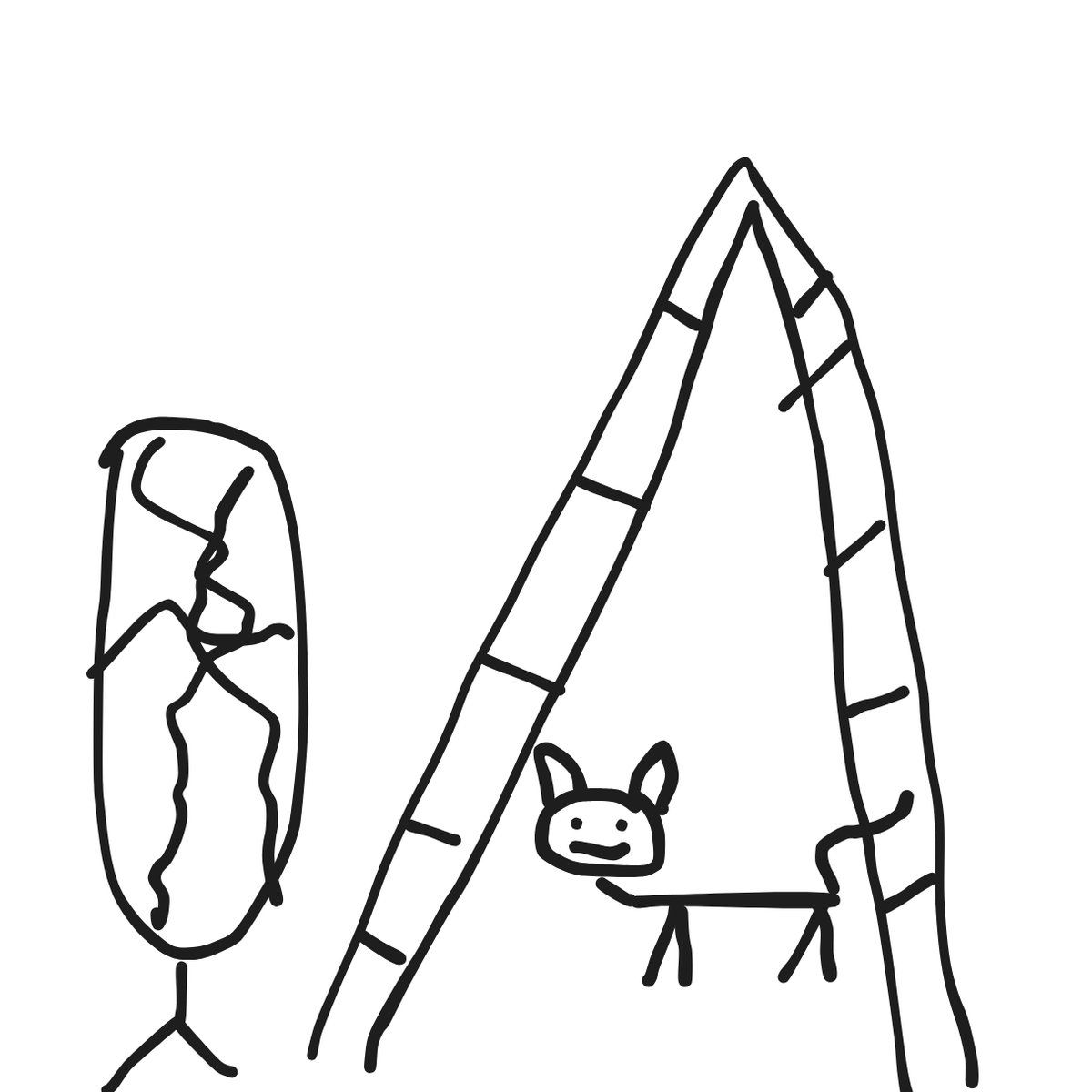 We're not superstitious.  We're just a little stitious. 

Our sketch artist drew us a black cat under a ladder, looking at a broken mirror.   

Happy Friday the 13th!