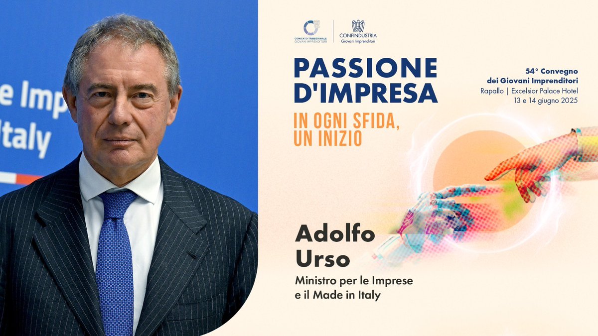 MIMIT (@mimit_gov) on Twitter photo 📌 Alle ore 17:00, il ministro <a href="/adolfo_urso/">Adolfo Urso</a> interverrà, in videocollegamento, al 54° convegno nazionale di <a href="/GIConfindustria/">GI Confindustria</a>.
Diretta streaming⬇️
youtube.com/watch?v=i8FhC-…
#Rapallo25 📌 Alle ore 17:00, il ministro <a href="/adolfo_urso/">Adolfo Urso</a> interverrà, in videocollegamento, al 54° convegno nazionale di <a href="/GIConfindustria/">GI Confindustria</a>.
Diretta streaming⬇️
youtube.com/watch?v=i8FhC-…
#Rapallo25