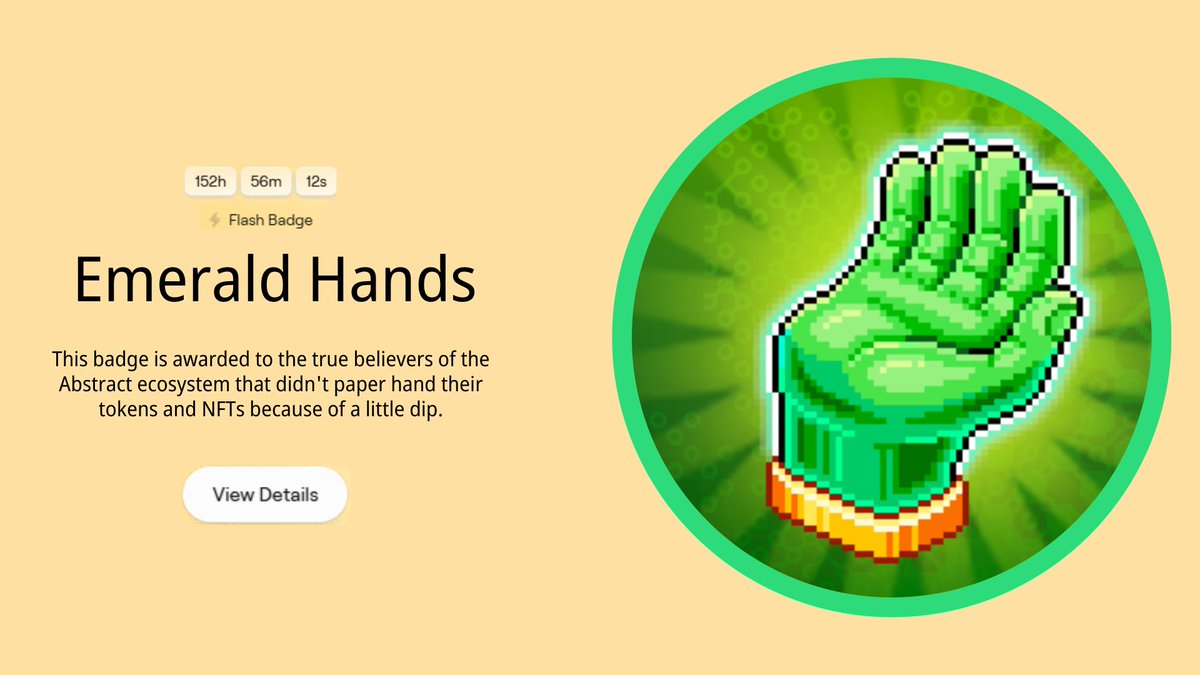 Perfect timing on the newest Abstract badge.
Did you hold?