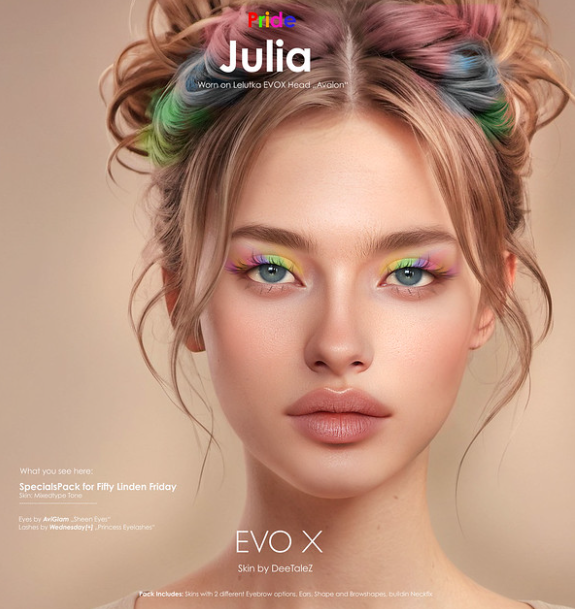 KawaiiFeedSL's tweet photo. Deetalez: Julia Skin Pride Edt.〡50L Friday @ Mainstore〡Taxi: https://t.co/NUFKi3yuS5
#secondlife #metaverse #deetalez #50LFriday #mainstore #kawaiifeed https://t.co/PNzWidsFV3