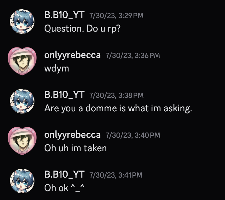 are we talking about the same ryan warzone who when he was 24 asked me if i rped / was a dom when i was 18 years old????

because why as a 24 year old are you asking someone who's been 18 for 6 months if they rp? dot dot dot
