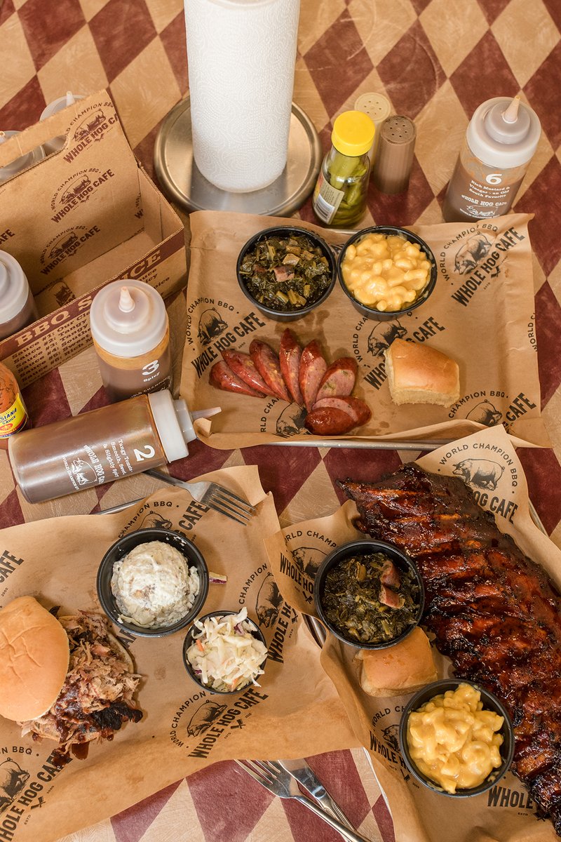Tag a friend to help you with this BBQ feast! 🔥
😘
🏆World Champion BBQ
 🎉25 years in 2025
🕕Open 7 days a week 
🍽️ Dine in or to-go
📱Order online and app / wholehogcafe.com

#wearethewholehog #arkansasbbq #BBQNation #bbqlovers #hogheaven #25in25