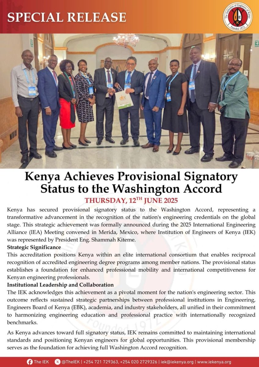 A HUGE milestone for engineering in Kenya!!!👏🏾👏🏾👏🏾