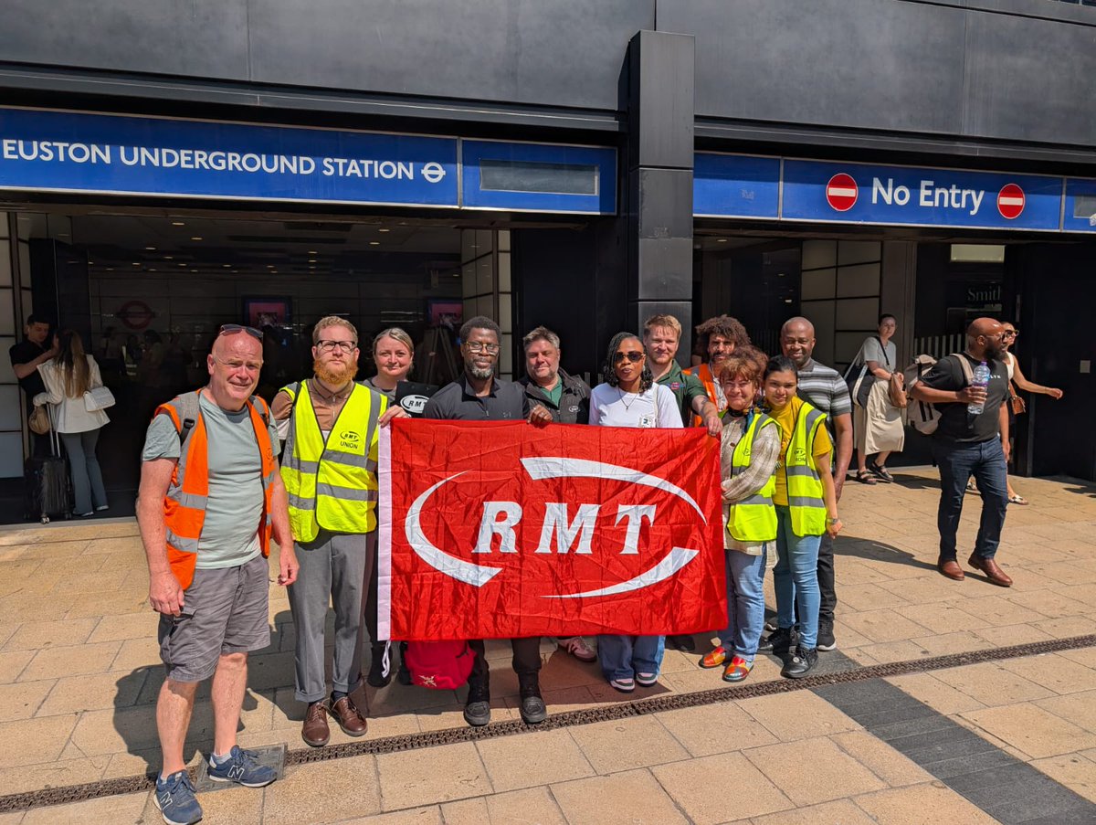 RMT (@rmtunion) on Twitter photo RMT London Underground and ABM members out on an organising and recruitment exercise today, talking to outsourced workers at depots and stations on our annual Bob Crow Organising Day.
#JoinRMT RMT London Underground and ABM members out on an organising and recruitment exercise today, talking to outsourced workers at depots and stations on our annual Bob Crow Organising Day.
#JoinRMT