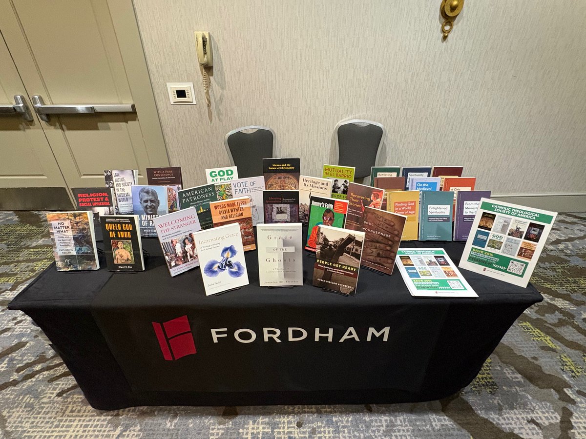 FordhamPress's tweet image. Join us at the Catholic Theological Society of America! Stop by our table to check out our latest #Theology and #CatholicStudies titles. #CTSA2025
📚Browsing online? Use coupon code CTSA2025-FI to receive 25% off plus free shipping on exhibit titles ow.ly/TptS50W8FUC