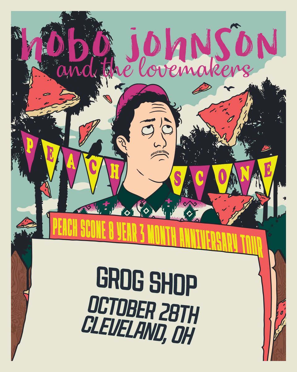 🍑 Tickets to see Hobo Johnson are on sale now! In 2023 we sold out in 3 days- don't miss your chance to see the Peach Scone 8 Year 3 Month Anniversary Tour live at Grog Shop on October 28. 🍑 #hobojohnson #peachscone #onsalenow

🎫 : grogshop.gs/tm.../hobo-joh…