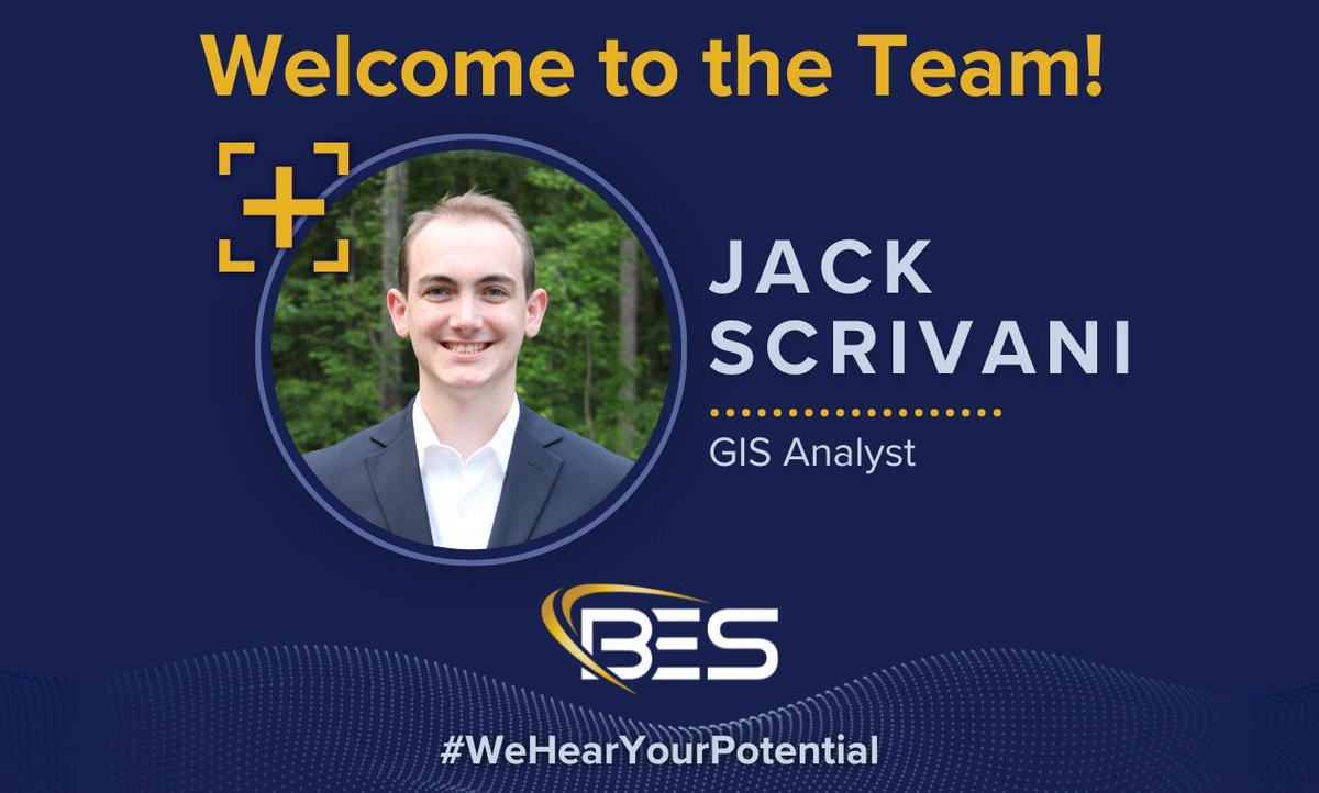 🎉 Please join us in welcoming Jack Scrivani to the Bent Ear Solutions team as a #GIS Analyst!

We're excited to have you on the team, Jack!

#WeHearYourPotential

#WelcomeToTheTeam