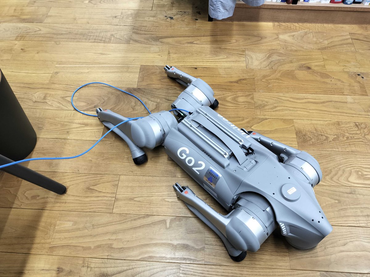 今日は半日ぐらいは Unitree go2を戯れていた．SDK を用いて，ようやく外部PCから通信して，立たせたり，歩かせたり，ライトを変えたりする程度には成った．次はROS2かな．その後に，MID-360でSLAMとかだろうし，GenesisとSim2Realを使った自律ロボット化というか歩容の  ...