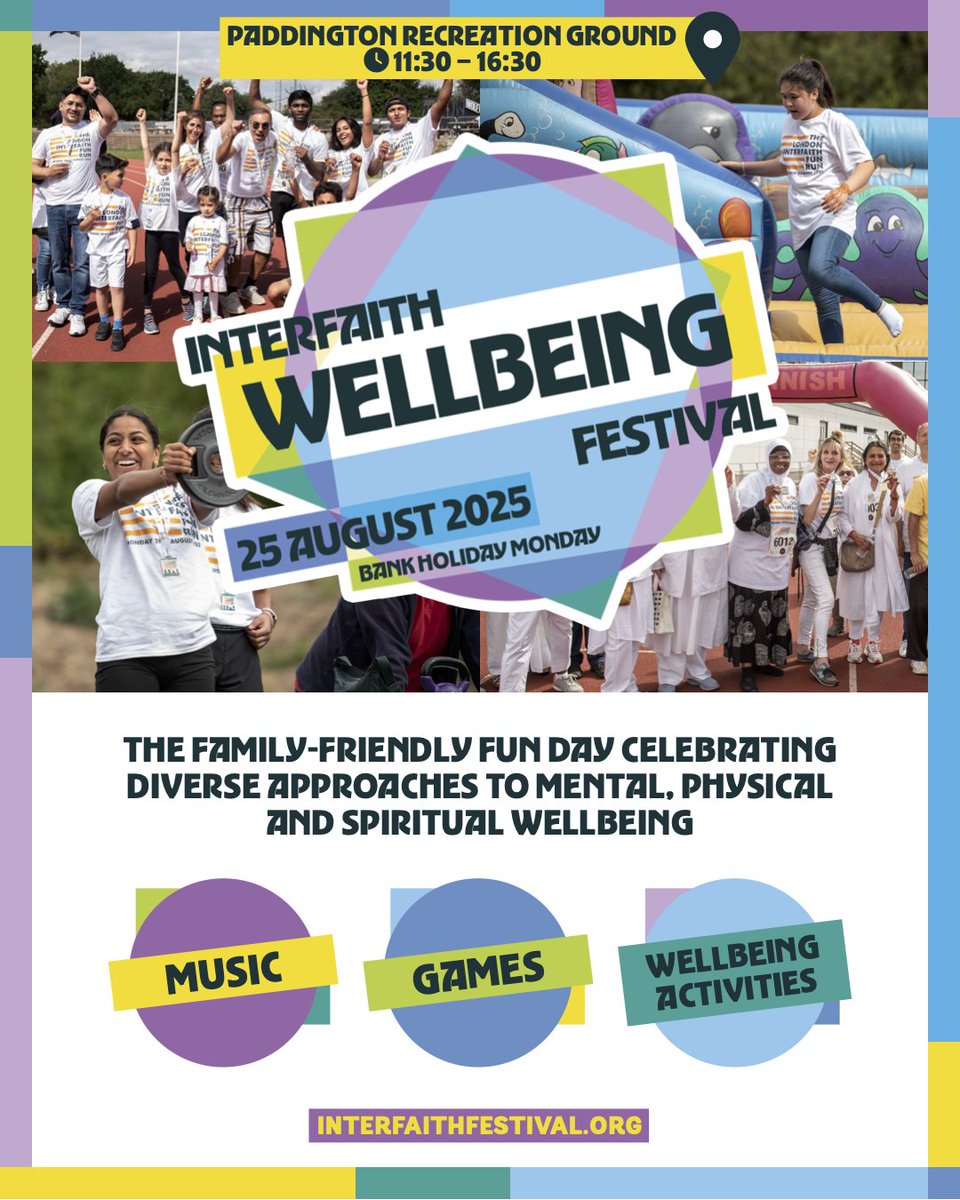 12 months in the making... London (and probably the world's!) first ever Interfaith Wellbeing Festival is coming at the end of summer 2025.

Find out more on the event website: interfaithfestival.org
Tickets are £3 – with free tickets available to whoever needs.