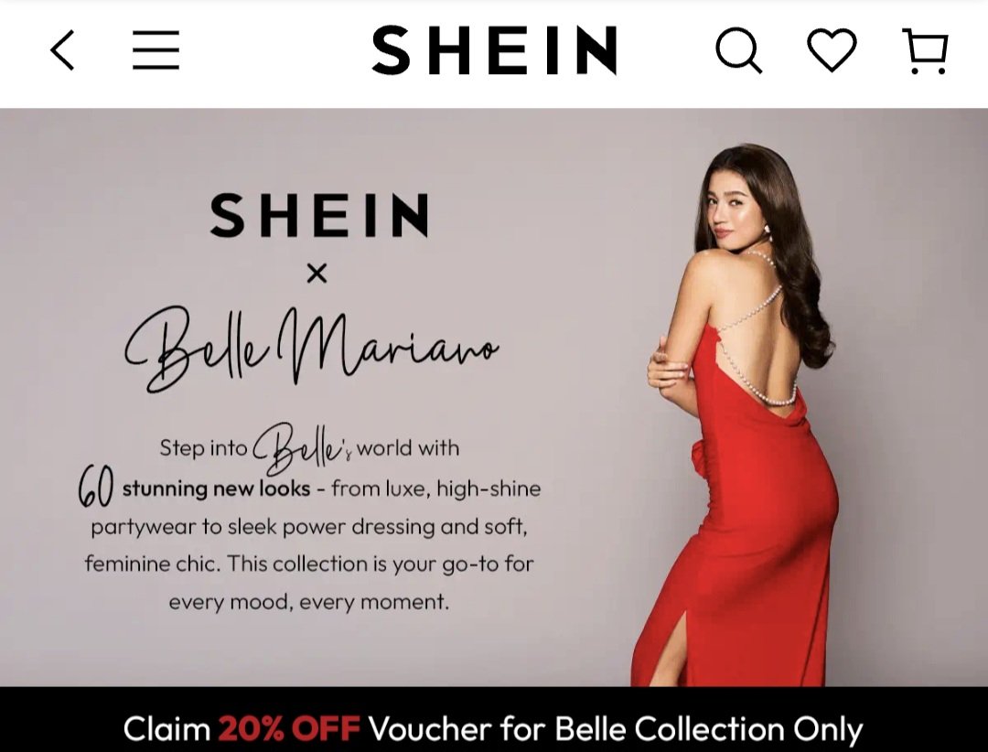 DonBelleOFC's tweet photo. Slay in style like @bellemariano02!✨ Get 20% OFF the SHEIN x Belle Mariano collection when you spend a min. of ₱1,000! 🛍 🎁
Use code 'SHEINxBelle20'..
Hurry, limited time only! ❤️
Click here ⬇️⬇️⬇️
https://t.co/FyeUGuROaf
#SHEINxBelle #BelleMariano #SHEINStyle https://t.co/huC2UxCnDv