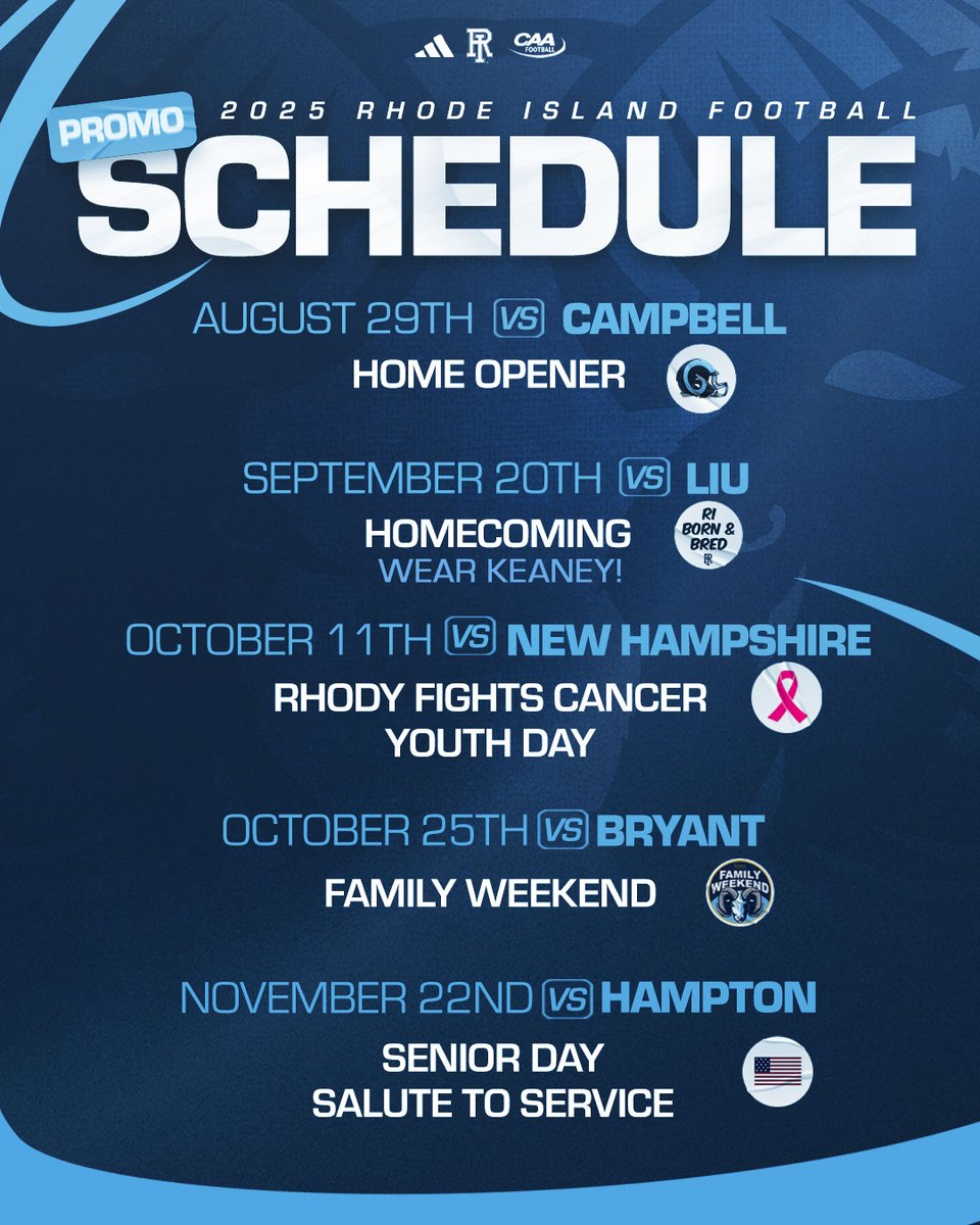 Rhody Football (@rhodyfootball) on Twitter photo Promo schedule just dropped. ๐โ๏ธ๐ท๐๏ธ๐๐ช
๐
โก๏ธ gorhody.com/sports/footbalโฆ
๐๏ธโก๏ธ gorhody.com/sports/2024/7/โฆ
#3MoreFeet Promo schedule just dropped. ๐โ๏ธ๐ท๐๏ธ๐๐ช
๐
โก๏ธ gorhody.com/sports/footbalโฆ
๐๏ธโก๏ธ gorhody.com/sports/2024/7/โฆ
#3MoreFeet