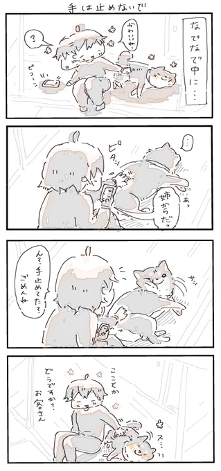 #4コマ漫画 #柴犬
手は止めないで(再掲) 