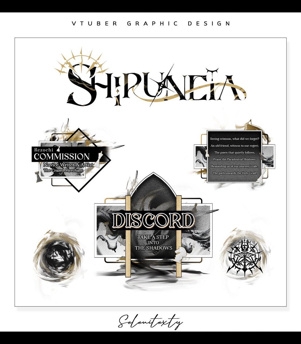 ˚ ˗ˏˋ  Vtuber graphic design  ˊˎ˗ ˚

This panel design was such an inspiring project — I loved the theme with the smoke, the black and gold tones, and that mysterious gothic vibe. (1)

#VTuberAssets #Vtuber #VtuberEN