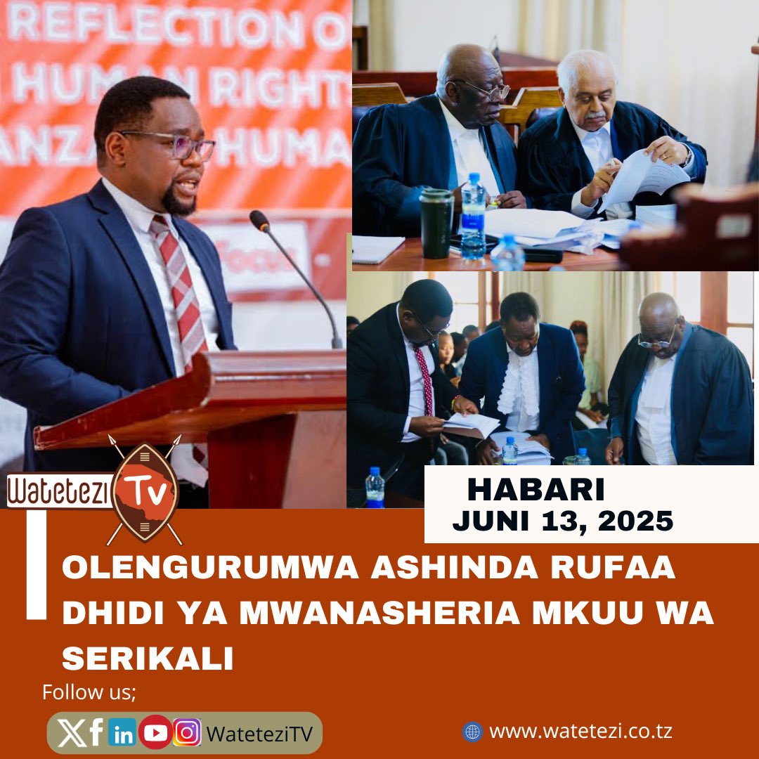 Mahakama ya Rufaa ya Tanzania leo imetoa uamuzi  katika kesi ya kikatiba ya Rufaa Na. 134 ya Mwaka 2022, iliyofunguliwa na mtetezi wa haki za binadamu, Wakili Onesmo Olengurumwa dhidi ya Mwanasheria Mkuu wa Serikali.

Rufaa hiyo ilisikilizwa mbele ya jopo la majaji watatu wa