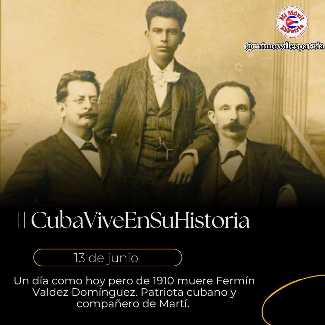 Este 13 de junio recordamos la.muerte del gran amigo de adolescencia y juventud, de ideales y acciones de #Martí, Fermín Valdés Domínguez. Patriota y revolucionario que trascendió por sus valores y ejemplo. #HonrarHonra 
#CubaViveEnSuHistoria