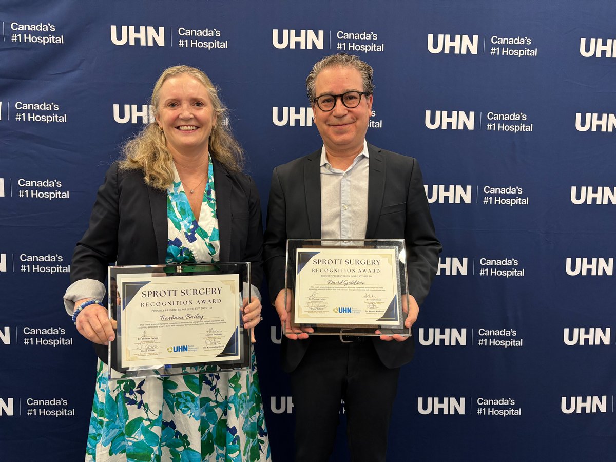 🏅Congratulations to Barbara Bailey and Dr. David Goldstein, winners of the Exceptional Interprofessional Contributions to Surgical Patient Experience award!