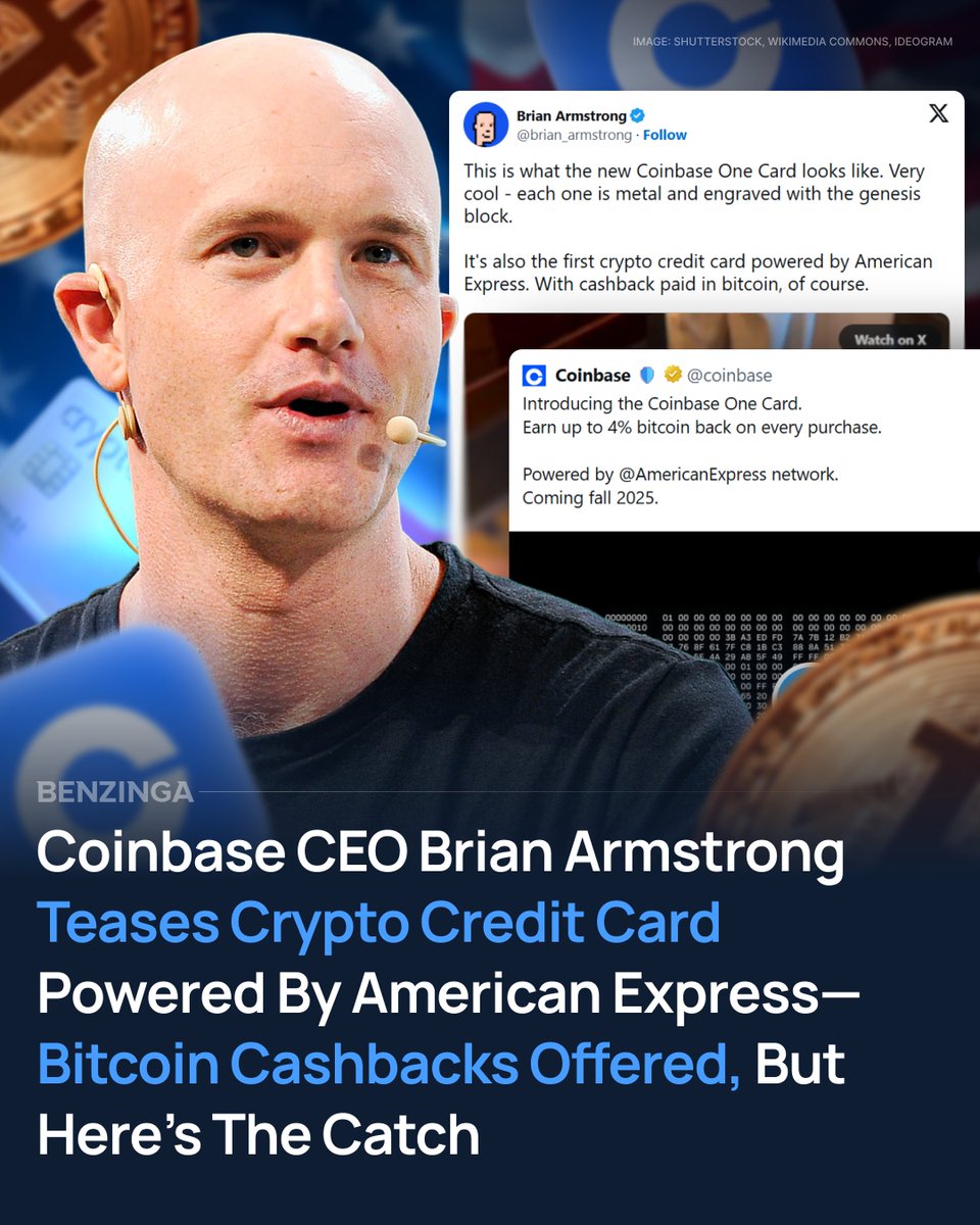 Coinbase CEO Brian Armstrong has unveiled the Coinbase One Card, a new  metal credit card powered by American Express that offers Bitcoin cashback  rewards. Users can earn up to 4% back in
