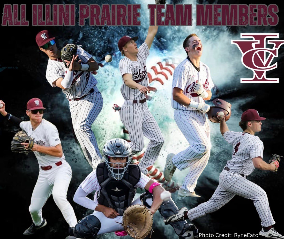 Congrats to our guys for earning All Illini Prairie Conference honors! 

Cole Yates- 1st Team Infield
Griffen Landsverk- 1st Team Outfield
Gabe Perez- 2nd Team Pitcher
Brody Garceau- 2nd Team Outfield
Sam Griggs- 2nd Team Infield
Brynden Coventry- Honorable Mention Catcher