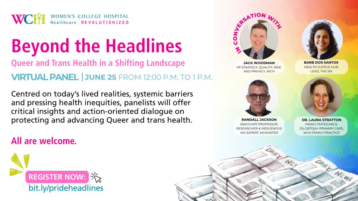 Join us for a virtual #Pride panel exploring the health-related challenges facing #queer &amp; #trans communities today. All are welcome!

🗓️ June 25
⏰ 12:00pm - 1:00pm
💻 Virtually on Zoom
Register ➡️ loom.ly/T3cW6Hk