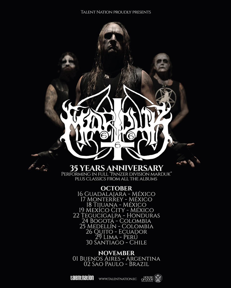 BBeat105's tweet photo. #Marduk hará gira por Sudamerica y estarán en #CDMX el 19 de octubre, celebran 35 años del #PanzerDivisionMarduk
#TalentNation
#HouseOfGods
#StayBlast
#BlastBeat105 https://t.co/FXddfTfmmJ