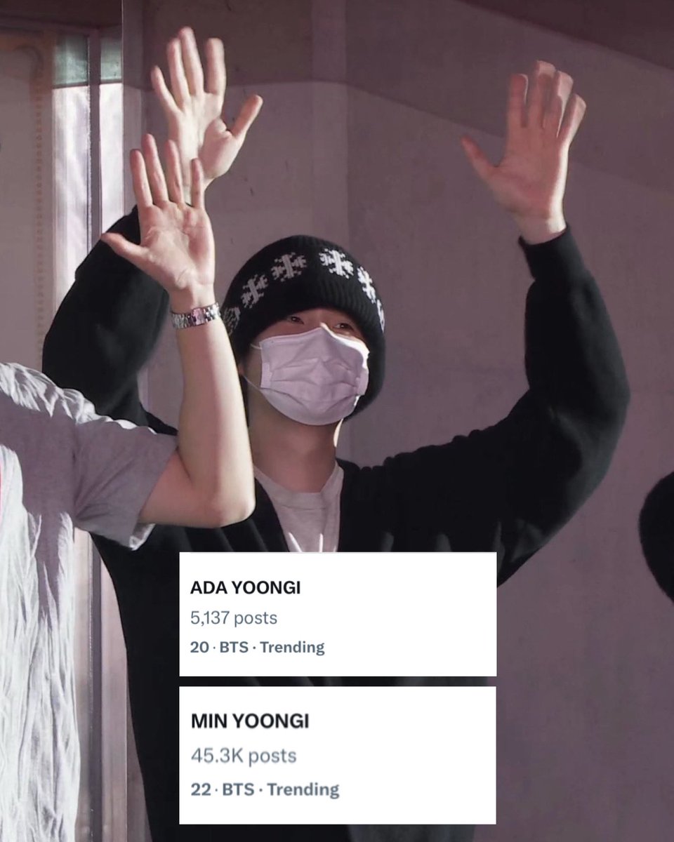 Trending Indonesia saat ini 😭

ADA YOONGI
MIN YOONGI