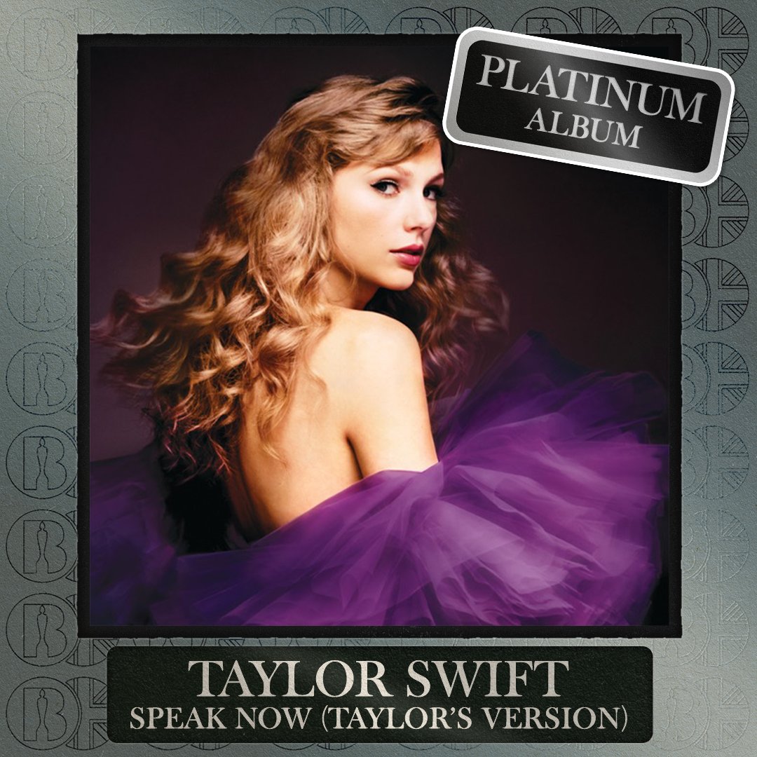 BRIT Awards (@brits) on Twitter photo 'Speak Now (Taylor's Version)', the album by <a href="/taylorswift13/">Taylor Swift</a>, is now #BRITcertified Platinum 'Speak Now (Taylor's Version)', the album by <a href="/taylorswift13/">Taylor Swift</a>, is now #BRITcertified Platinum