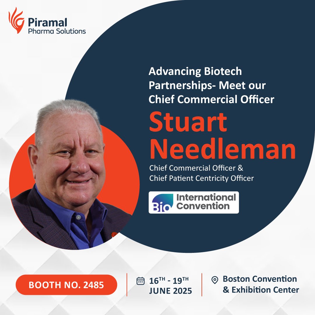 Come say hello at BIO International! 👋

Meet our CCO &amp; Chief Patient Centricity Officer, Stuart Needleman.

At Piramal Pharma Solutions, we blend commercial focus with patient-first science delivering CDMO solutions from early dev to commercial supply. 🌍

#BIC2025