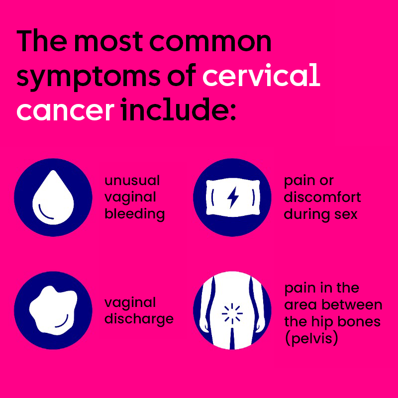 CR_UK's tweet photo. It's #CervicalScreeningAwarenessWeek - here are the most common symptoms of cervical cancer. Not everyone diagnosed with cervical cancer will have symptoms, but if you notice anything unusual for you, talk to your doctor.

Repost this to help raise awareness 💗