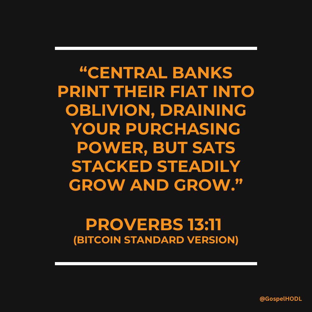 mattcarlson's tweet photo. Stack and #HODL that which is honest and impossible to debase ⚡️ #Bitcoin https://t.co/EBeEs759WH