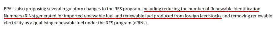 Corey Lavinsky (@biofuelslaw) on Twitter photo The Administration's preference of DOMESTIC #biofuels & feedstocks over FOREIGN biofuels & feedstocks jumps off the page.  EPA is proposing to reduce the number of #RINs generated for imported biofuel and biofuel made from foreign feedstocks. #ethanol #corn The Administration's preference of DOMESTIC #biofuels & feedstocks over FOREIGN biofuels & feedstocks jumps off the page.  EPA is proposing to reduce the number of #RINs generated for imported biofuel and biofuel made from foreign feedstocks. #ethanol #corn