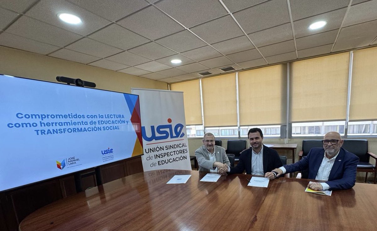 🤝📚 La Fundación José Manuel Lara y USIE unimos fuerzas para impulsar un sistema educativo más fuerte, justo y lector. <a href="/FundacionJMLara/">Fundación José Manuel Lara</a> 
💡 Este convenio refuerza nuestro compromiso con la mejora educativa y el poder transformador de la lectura en los centros escolares.
#Lectura