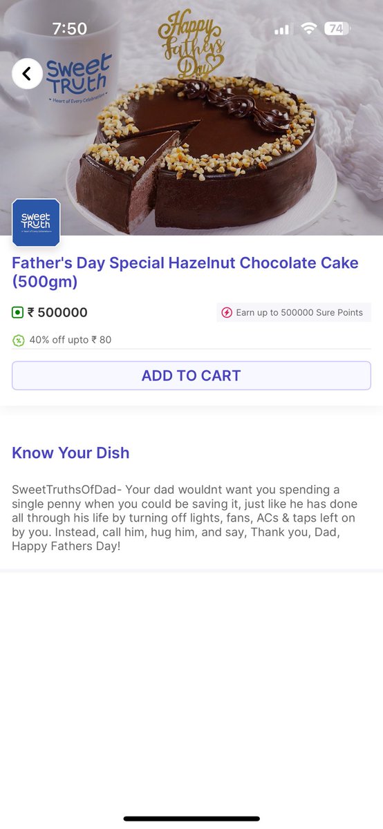 digvijayux's tweet image. 5 Lakh ka cake?! Abba nahi manege 😭