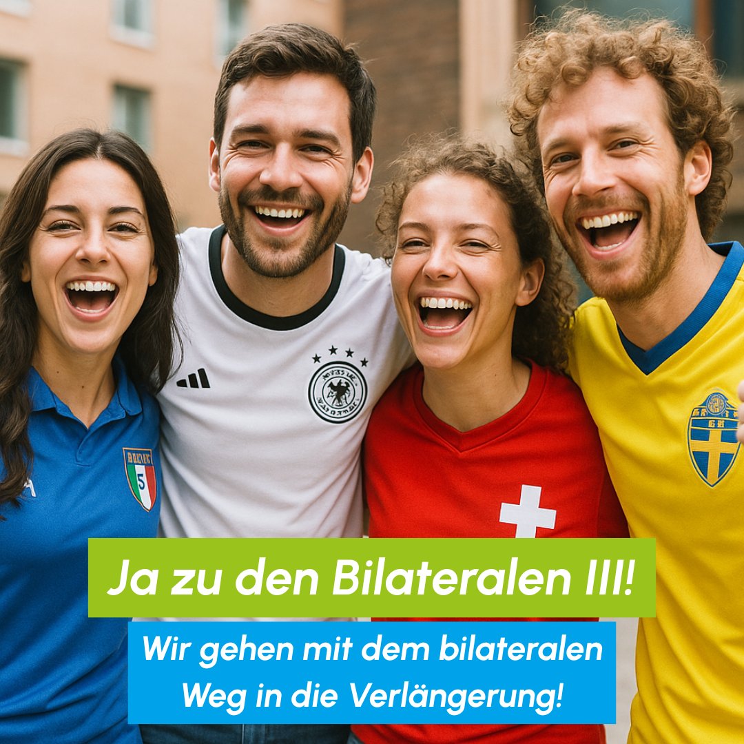 Die #GLP sagt überzeugt ja zu den #Bilateralen III. Die auf die Bedürfnisse der #Schweiz zugeschnittenen  Verträge sichern den bilateralen Weg für die Zukunft ab. Gute Beziehungen zur #EU sind entscheidend für unseren #Wohlstand. Lies unsere #Medienmitteilung. 
👉