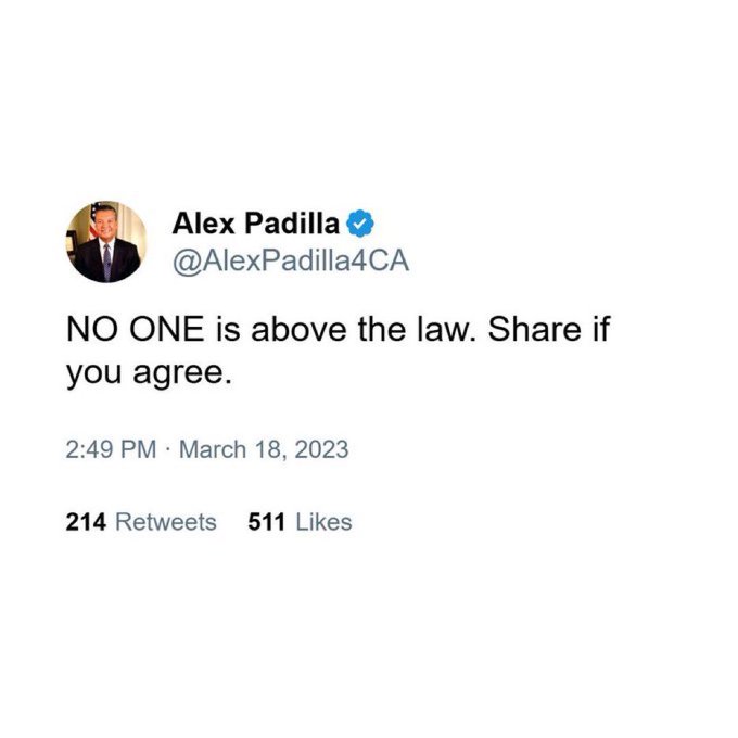 Why Aren't Dems Helping Reduce Gov't Waste? (@con10tious) on Twitter photo <a href="/JDunlap1974/">JOSH DUNLAP</a> Cabrón @senalexpadilla FA'ed and FO!
He should be arrested for assault on a law enforcement officer, because, you know...
NO ONE is above the law. <a href="/JDunlap1974/">JOSH DUNLAP</a> Cabrón @senalexpadilla FA'ed and FO!
He should be arrested for assault on a law enforcement officer, because, you know...
NO ONE is above the law.