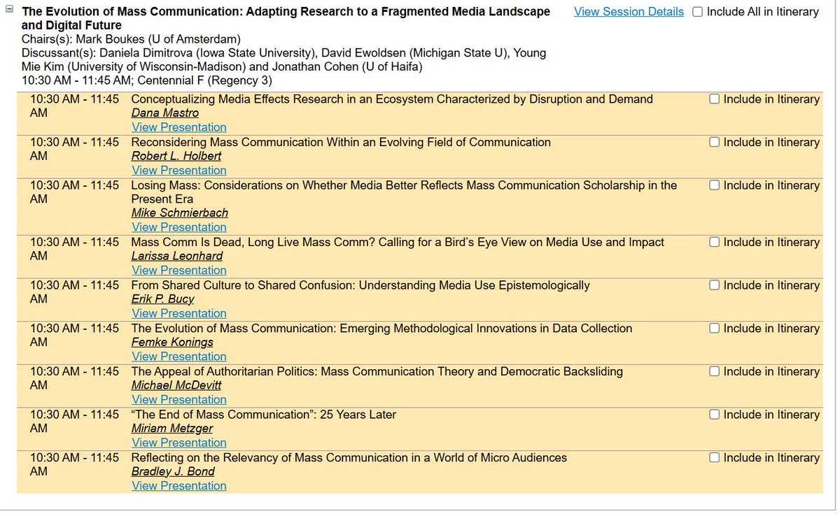 Still thinking about which session to attend at #ica25 this morning?

Consider our MassComm session "The Evolution of Mass Communication: Adapting Research to a Fragmented Media Landscape and Digital Future" with a stellar line-up.