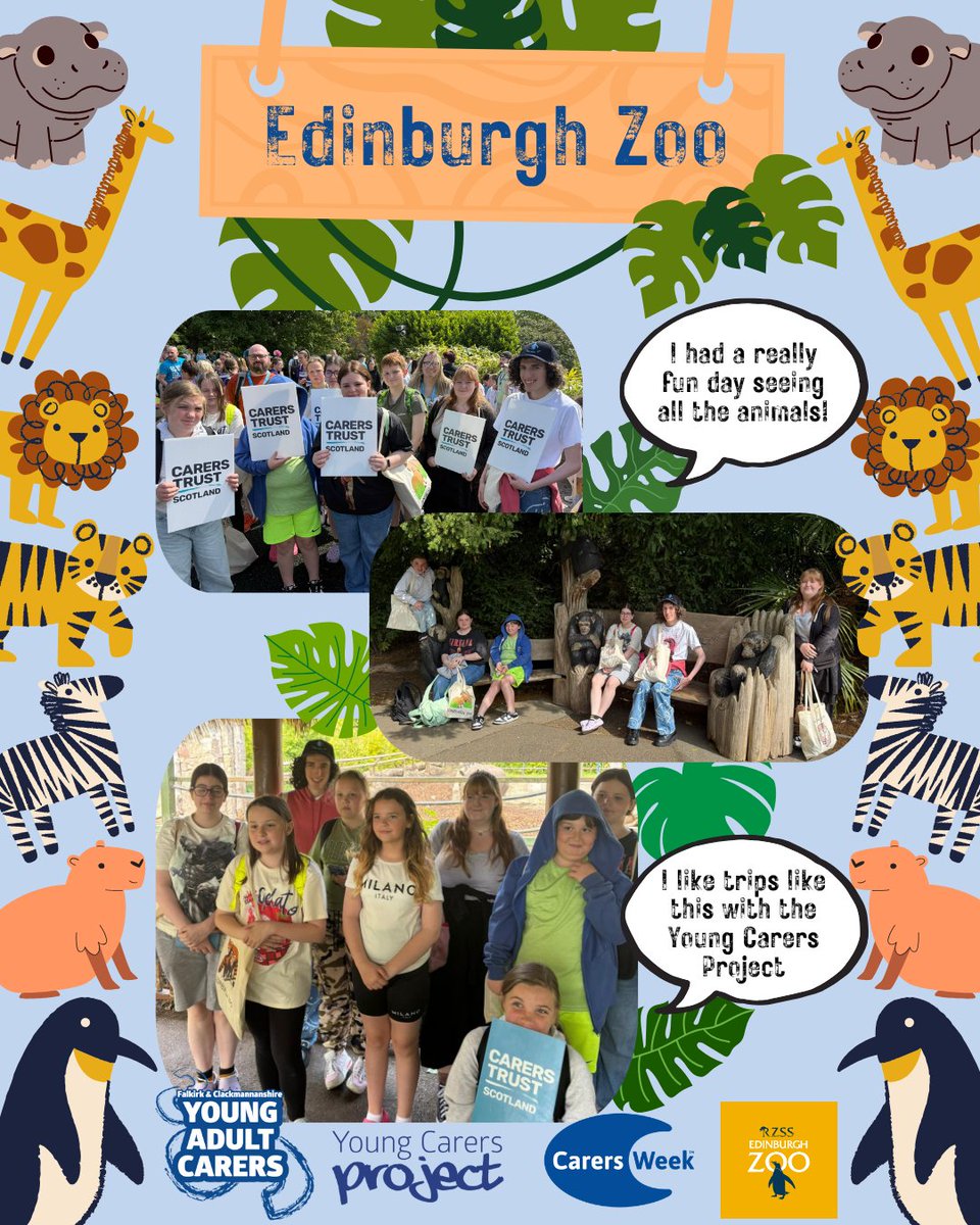 YCCentralCarers (@yccentralcarers) on Twitter photo 🐵What a wonderful day we had yesterday at <a href="/EdinburghZoo/">Edinburgh Zoo</a> for #CarersWeek!
🦒Everyone enjoyed exploring all the animals, a break from caring and the excellent goodie bags!
👏A big thank you to <a href="/CarersTrustScot/">Carers Trust Scotland</a> and <a href="/rzss/">Royal Zoological Society of Scotland</a> for a fantastic day had by all! 🐵What a wonderful day we had yesterday at <a href="/EdinburghZoo/">Edinburgh Zoo</a> for #CarersWeek!
🦒Everyone enjoyed exploring all the animals, a break from caring and the excellent goodie bags!
👏A big thank you to <a href="/CarersTrustScot/">Carers Trust Scotland</a> and <a href="/rzss/">Royal Zoological Society of Scotland</a> for a fantastic day had by all!