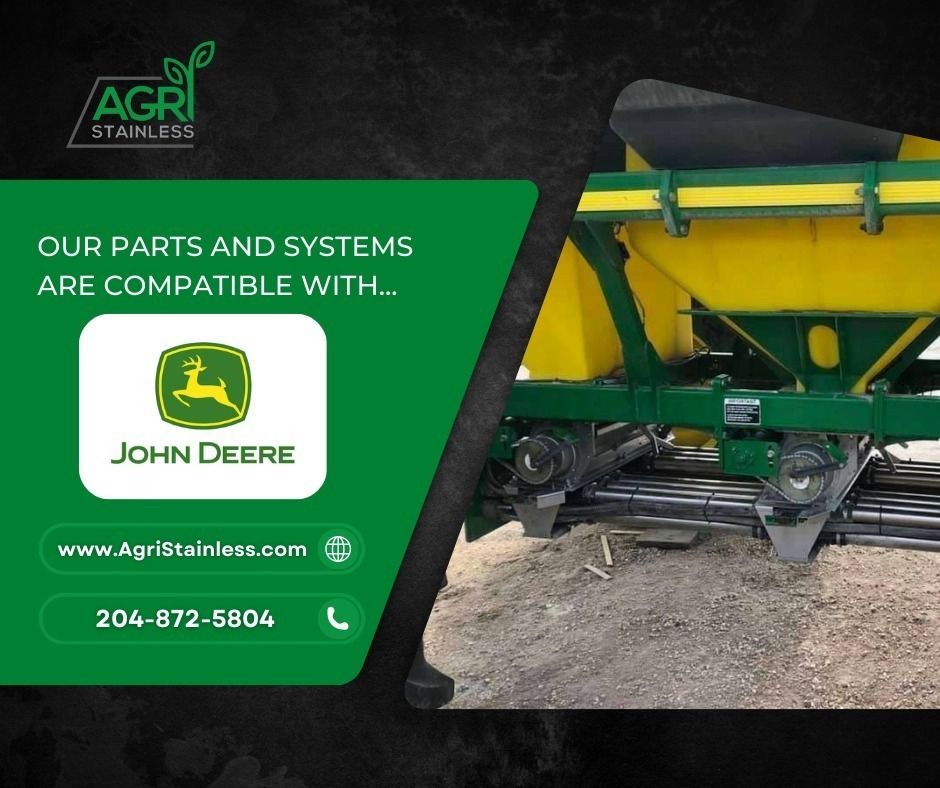 We’re no one-trick pony. Our stainless steel parts and systems are built to fit a range of brands, including John Deere! 🦌

With your equipment in the shop, now’s the perfect time to make the switch to stainless.
Send us a DM to get started!

☎️ 204-872-5804