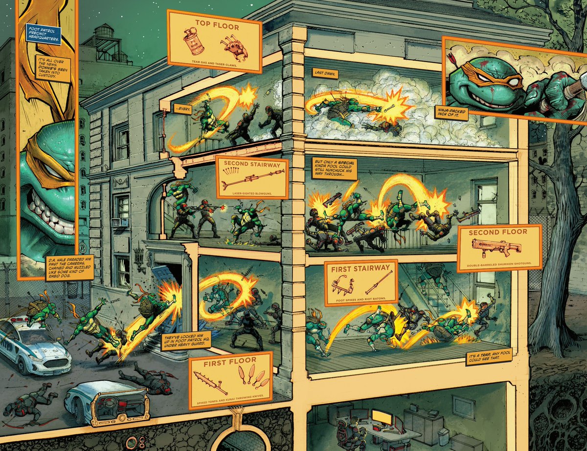 Thinking Critical (@wes_from_tc) on Twitter photo I love the way <a href="/juaneferreyra/">Juan Ferreyra</a> builds action scenes like thisāusing rooms as panels is genius. Everything looks completely badass and insanely fun at the same time. Pure comic book magic. #TMNT I love the way <a href="/juaneferreyra/">Juan Ferreyra</a> builds action scenes like thisāusing rooms as panels is genius. Everything looks completely badass and insanely fun at the same time. Pure comic book magic. #TMNT