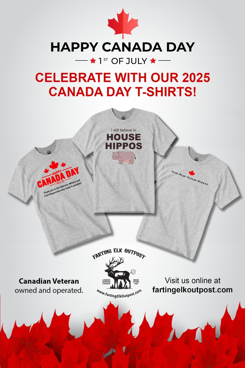 I really love the 'Canada Day Thank You' T-shirt, very appropriate! The others are cute also. Check them out at fartingelkoutpost.com #CanadaDay2025 #canadianveterans #canadianveteranowned #canadaday #canadaday🇨🇦 #canadianmade #CanadianArmedForces <a href="/TheLookoutnews/">The Lookout</a> <a href="/EsquimaltMFRC/">Esquimalt MFRC</a>