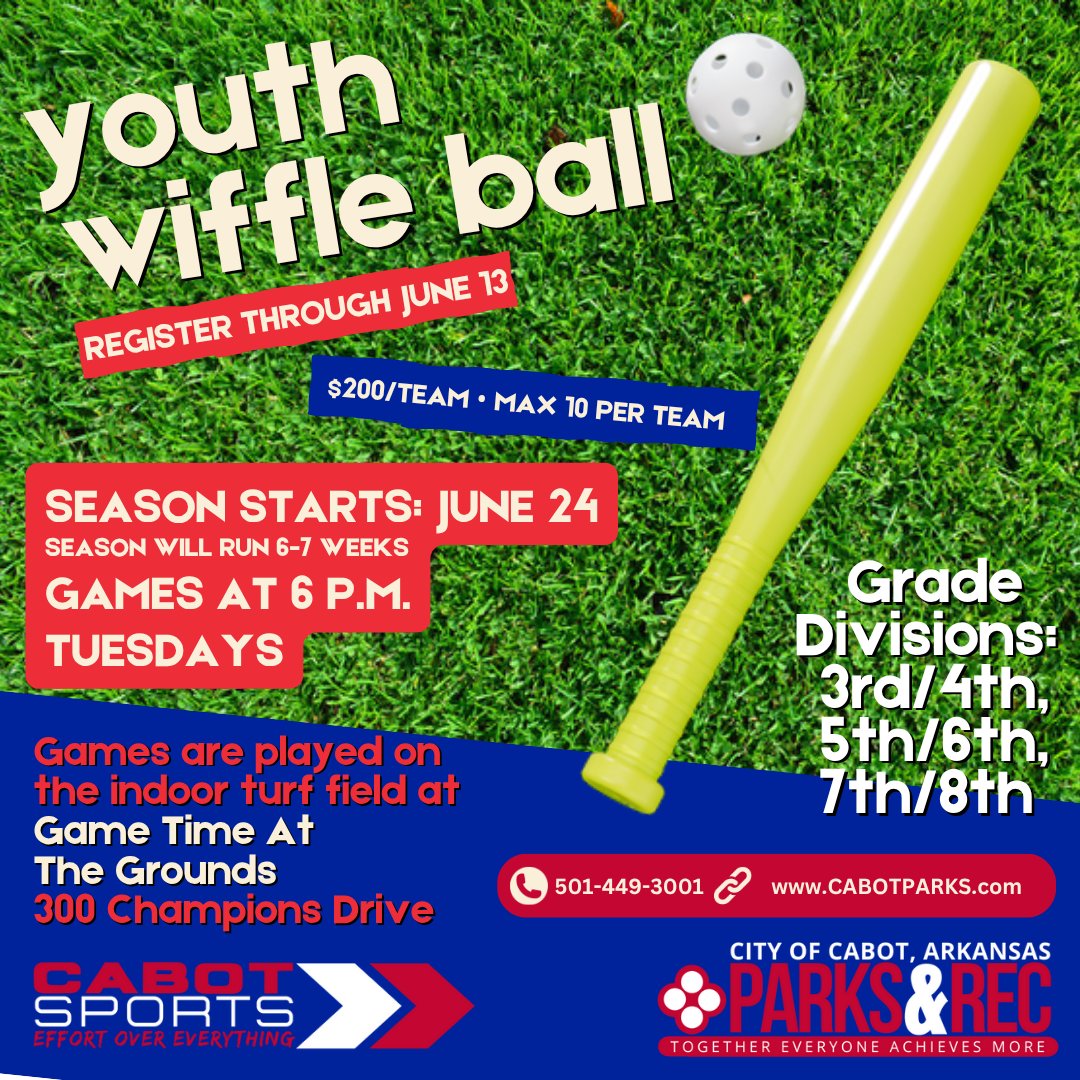 thegroundsar's tweet photo. ⏳ Final Registration Reminder 
Final day to register your Wiffle Ball team is TODAY (June 13)! Don’t miss this brand-new league—it’s going to be a blast!
 🔗https://t.co/0SnV0yssIY https://t.co/XBUN9pbIO8