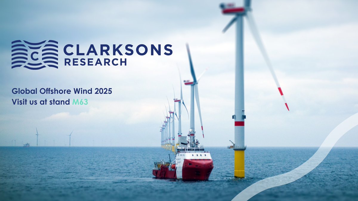 Clarksons_CRSL's tweet image. With #GlobalOffshoreWind back in London, Clarksons Research has released fresh data on the sector’s growth and challenges since the event last came to the city. Read the article linkedin.com/posts/clarkson… for the latest comments from Steve Gordon, MD of Clarksons Research