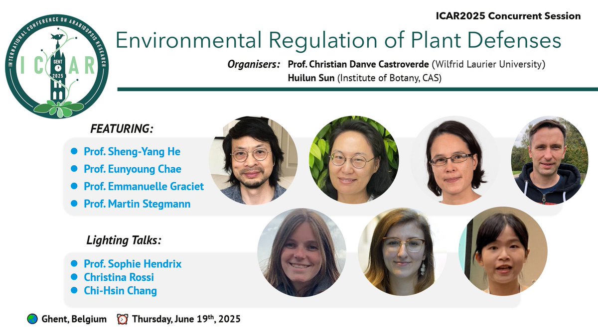 Danve Castroverde (@danvec) on Twitter photo Hope to see you all next week at #ICAR2025 in Gent, Belgium!
I will be co-chairing the Concurrent Session #10 "Environmental Regulation of Plant Defenses" on June 19th (Thurs). <a href="/NAASC_NA_ICAR/">NAASC & North American ICAR</a> <a href="/AABiologists/">AAB @aabiologists.bsky.social</a> <a href="/GARNetweets/">GARNet UK Plant Science</a>
We have an excellent lineup of speakers next week! 🌱😻👏 Hope to see you all next week at #ICAR2025 in Gent, Belgium!
I will be co-chairing the Concurrent Session #10 "Environmental Regulation of Plant Defenses" on June 19th (Thurs). <a href="/NAASC_NA_ICAR/">NAASC & North American ICAR</a> <a href="/AABiologists/">AAB @aabiologists.bsky.social</a> <a href="/GARNetweets/">GARNet UK Plant Science</a>
We have an excellent lineup of speakers next week! 🌱😻👏