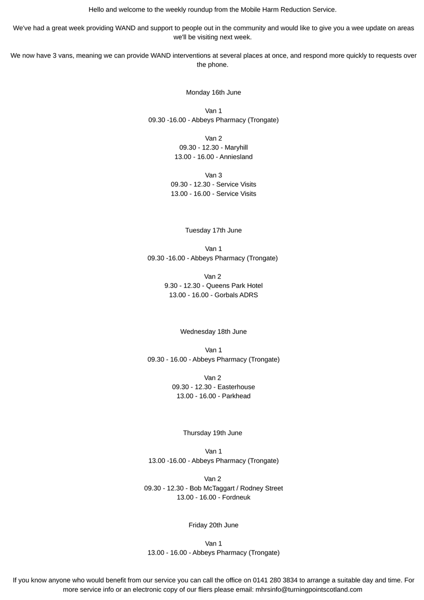 Next week's van locations <a href="/turningpointsco/">Turning Point Scotland</a>