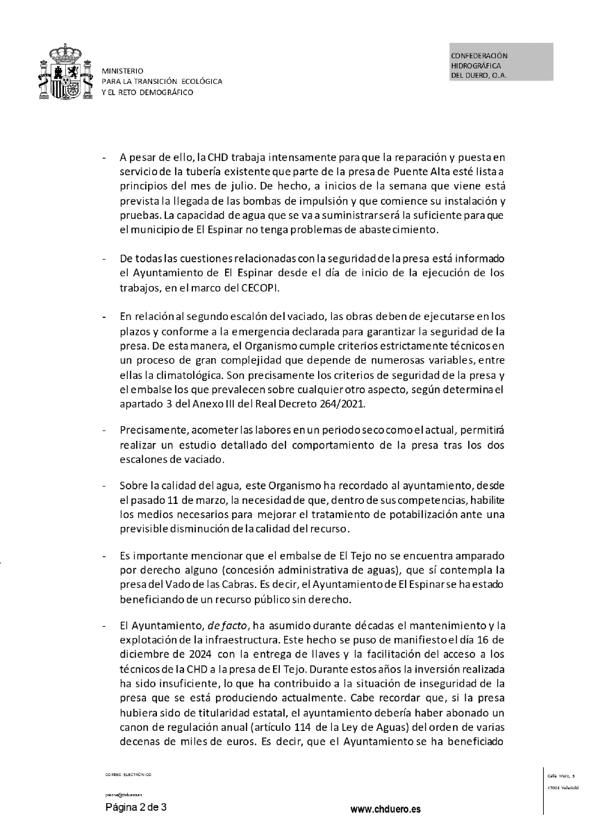 chd_duero's tweet photo. 🗣️Comunicado de la #CHD sobre #ElTejo
#Embalse
#Seguridad
#ObrasdeEmergencia
👁️👇
https://t.co/bR1mIdAVmQ https://t.co/ciWB8W5Cn0