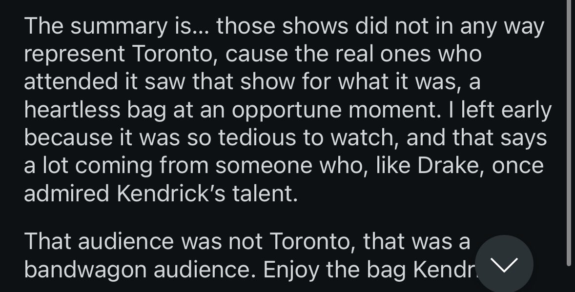 hiphopunison's tweet image. Kendrick fan reviews Toronto show &amp;amp; clears up the bad talk about the city. ⬇️

• Says city always rocked with him prior to beef but the fall from grace happened when it all became about Not Like Us / GNX / Drake. 

• Only time fans sang along was for those, but were RADIO…