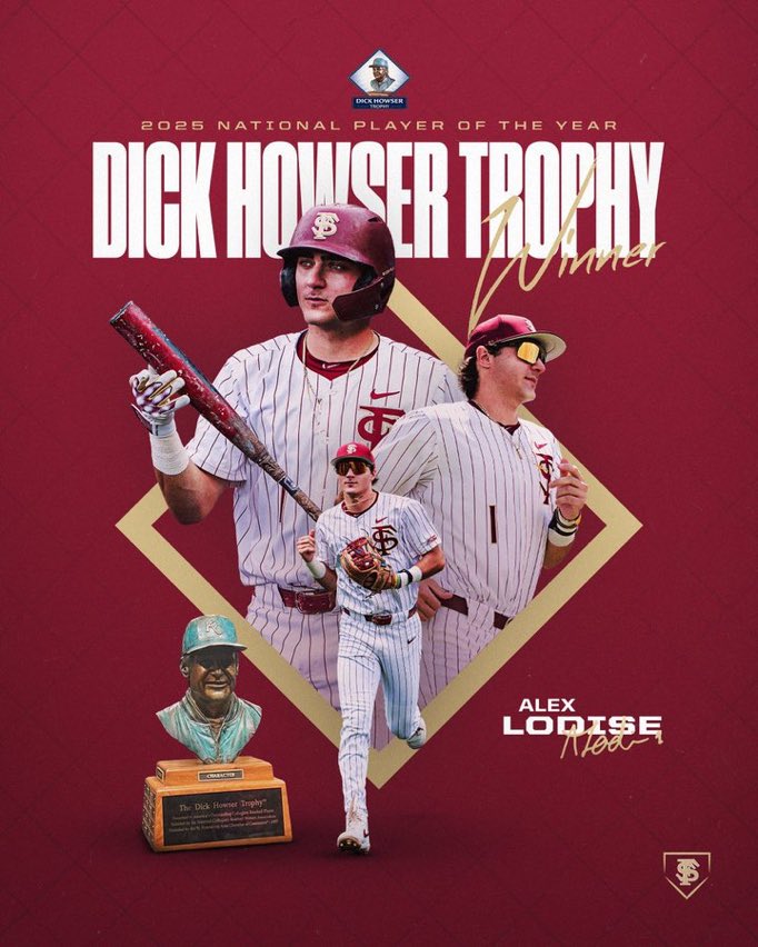 Warchant.com (@warchant) on Twitter photo NATIONAL PLAYER OF THE YEAR
It’s only appropriate that the Dick Howser Trophy is awarded to <a href="/FSUBaseball/">FSU Baseball</a>’s Alex Lodise. NATIONAL PLAYER OF THE YEAR
It’s only appropriate that the Dick Howser Trophy is awarded to <a href="/FSUBaseball/">FSU Baseball</a>’s Alex Lodise.