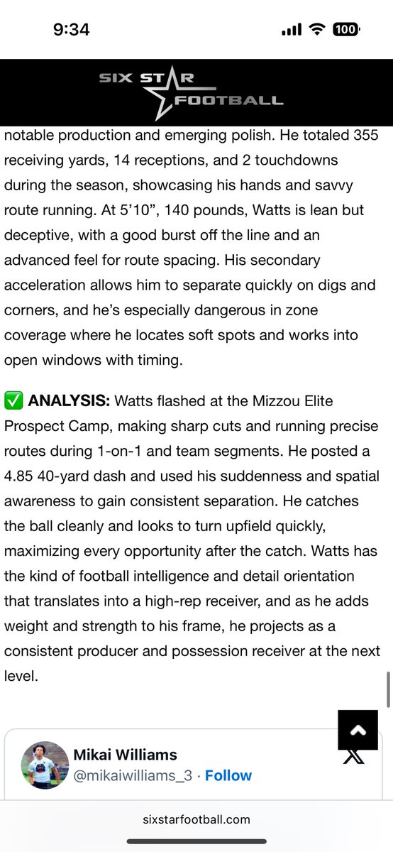 Thank you <a href="/sixstarfootball/">Six Star Football | PLUS+</a> for the recognition. Only up from here. #RiseUp 

<a href="/ClearFallsFB/">Clear Falls Football</a> <a href="/recruit_FALLSFB/">Clear Falls FB Recruiting</a> <a href="/LMcgowan22093/">LJ McGowan</a> <a href="/CoachPZitzke/">Parker Zitzke</a>